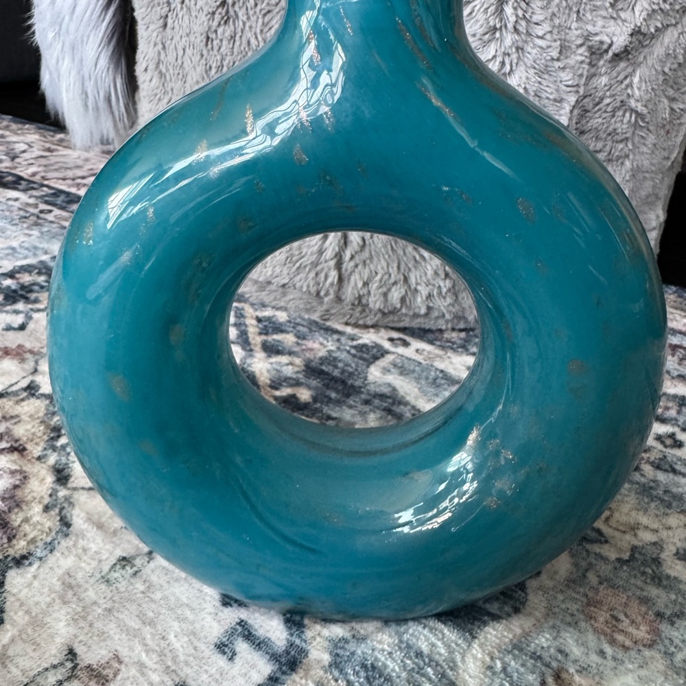 Elegant Teal Ceramic Vase